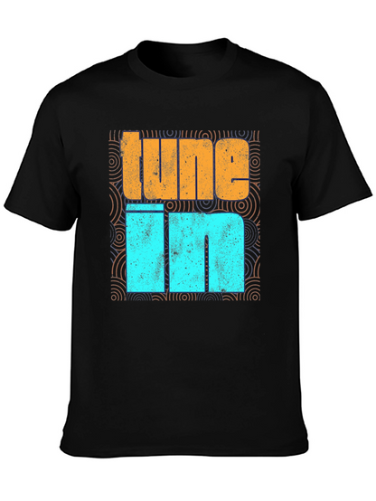 Tune In Graphic Print Crew Neck T-Shirt