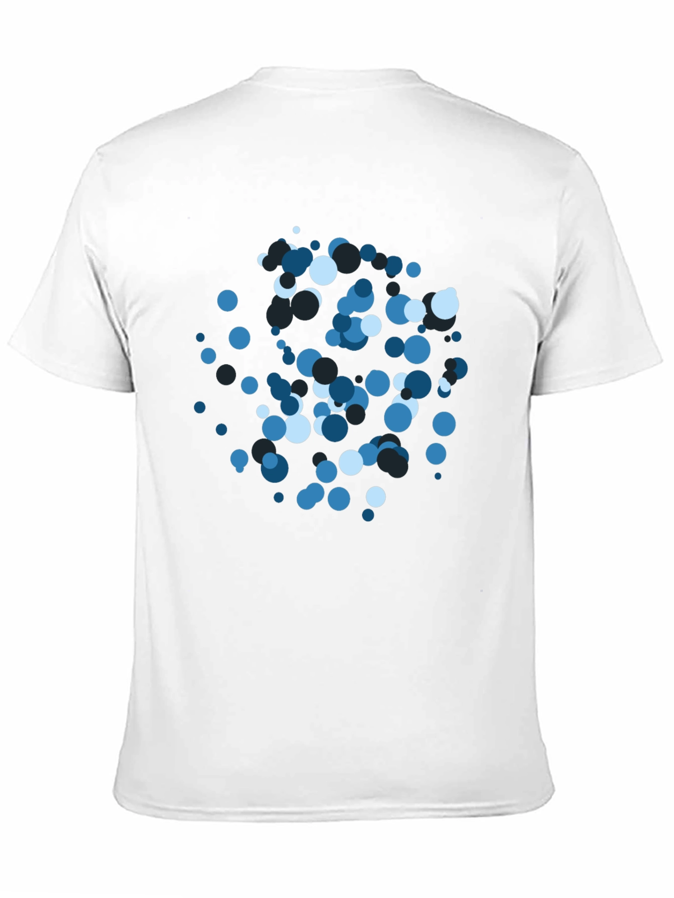 Abstract Blue Circle Pattern Black T-Shirt