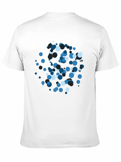 Abstract Blue Circle Pattern Black T-Shirt