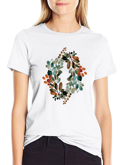 Botanical Wreath Graphic Tee - Stylish Mens Black T-Shirt