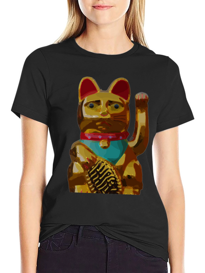 Lucky Cat Graphic Tee - Black