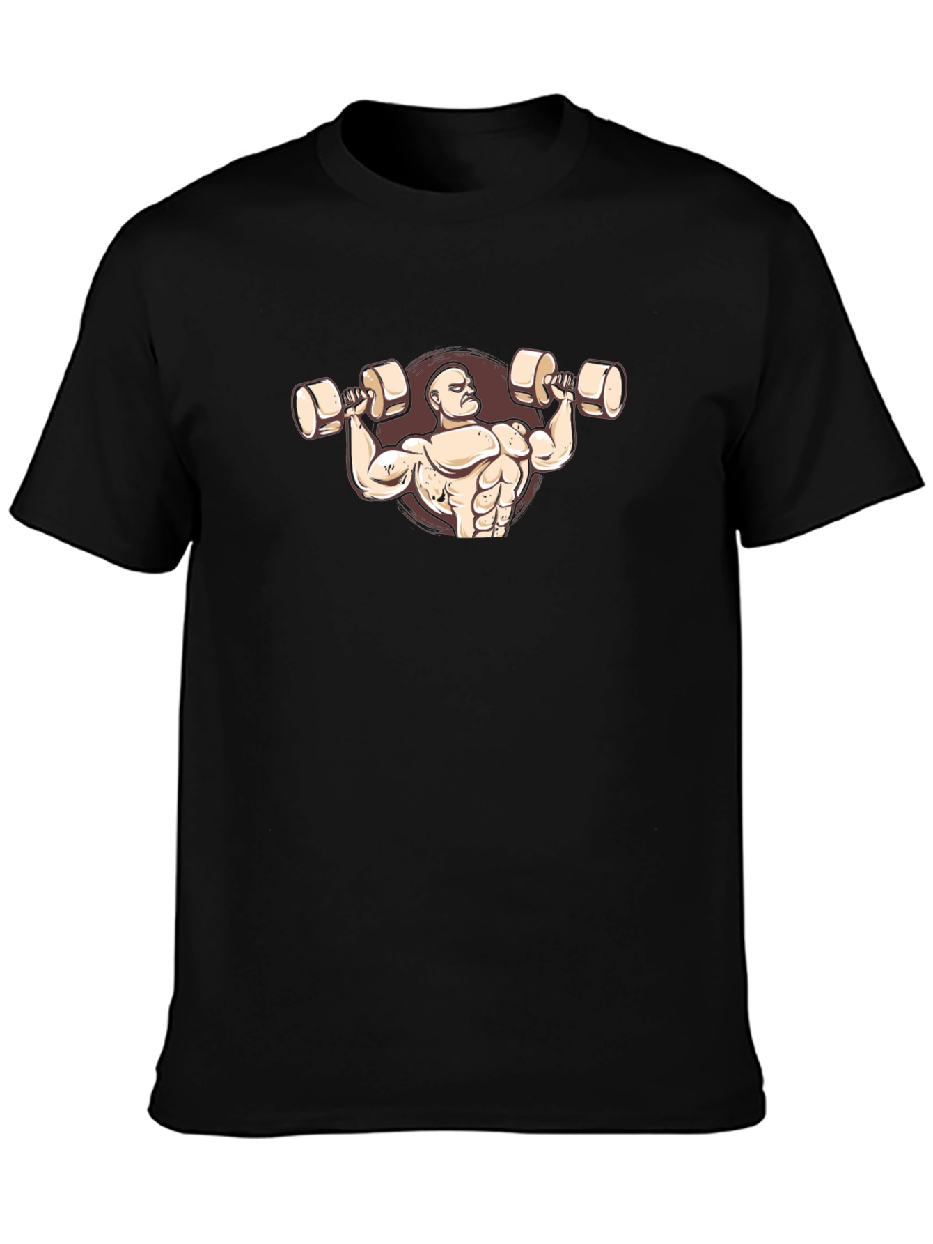Bodybuilder Graphic Tee - Black Cotton T-Shirt