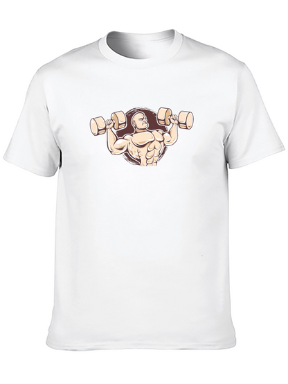 Bodybuilder Graphic Tee - Black Cotton T-Shirt