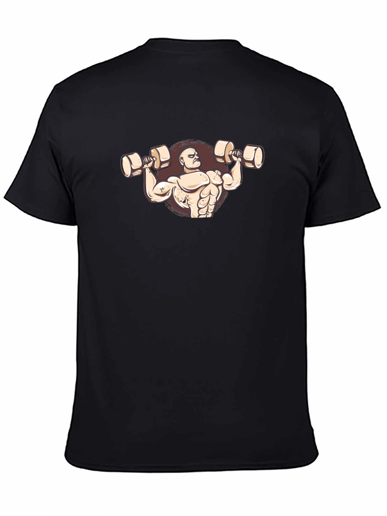 Bodybuilder Graphic Tee - Black Cotton T-Shirt