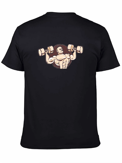 Bodybuilder Graphic Tee - Black Cotton T-Shirt