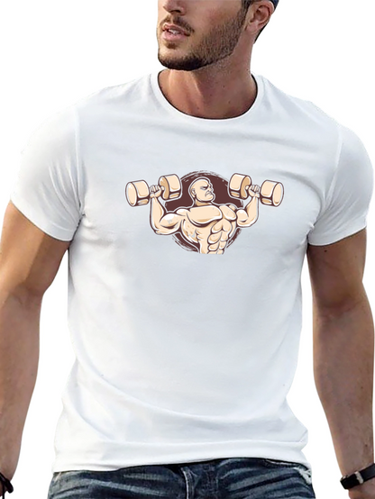 Bodybuilder Graphic Tee - Black Cotton T-Shirt