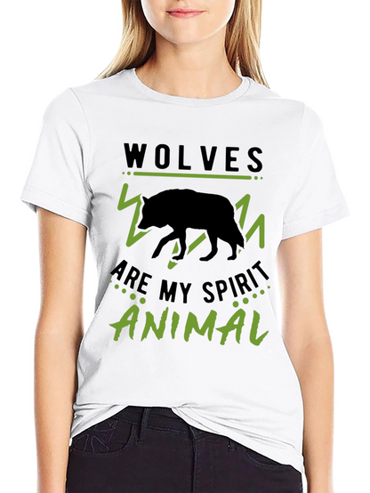 Wolves Are My Spirit Animal Black Graphic Tee