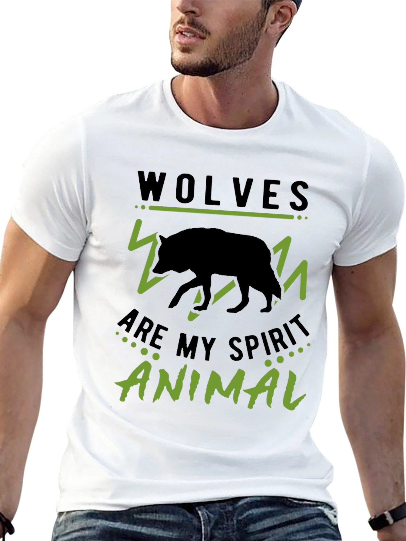 Wolves Are My Spirit Animal Black Graphic Tee