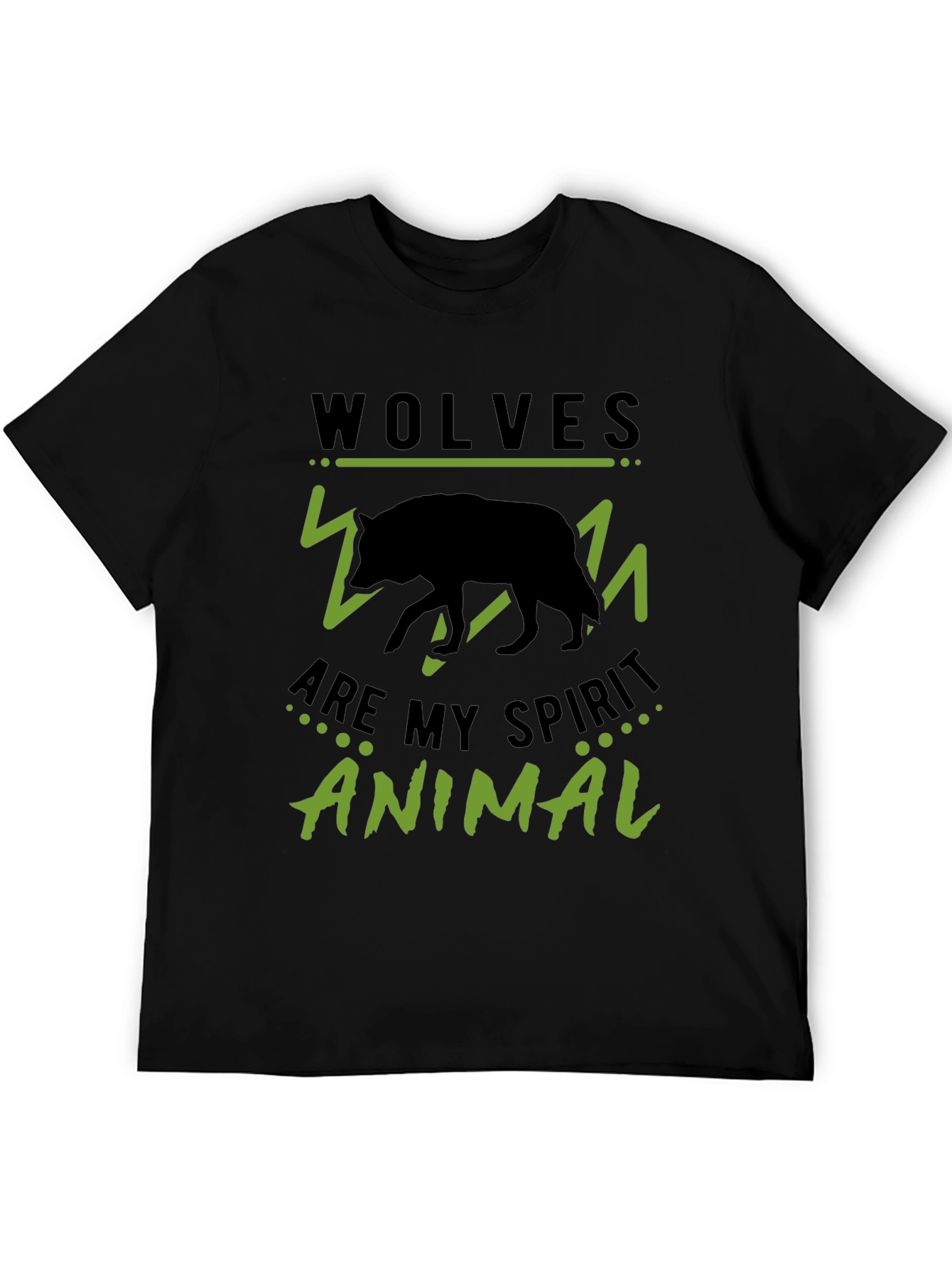 Wolves Are My Spirit Animal Black Graphic Tee
