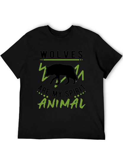 Wolves Are My Spirit Animal Black Graphic Tee