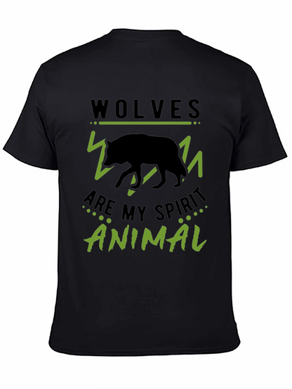 Wolves Are My Spirit Animal Black Graphic Tee