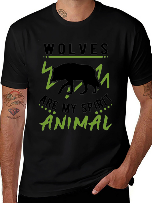 Wolves Are My Spirit Animal Black Graphic Tee