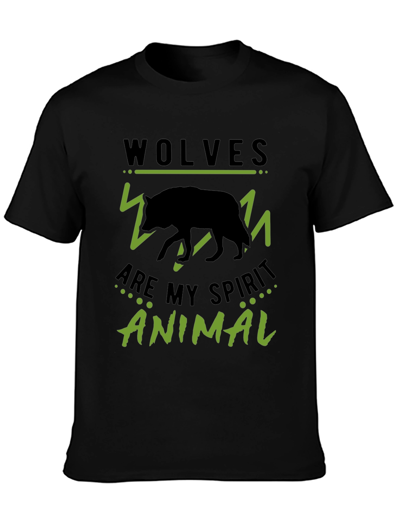 Wolves Are My Spirit Animal Black Graphic Tee