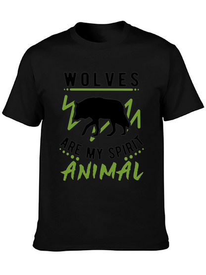 Wolves Are My Spirit Animal Black Graphic Tee
