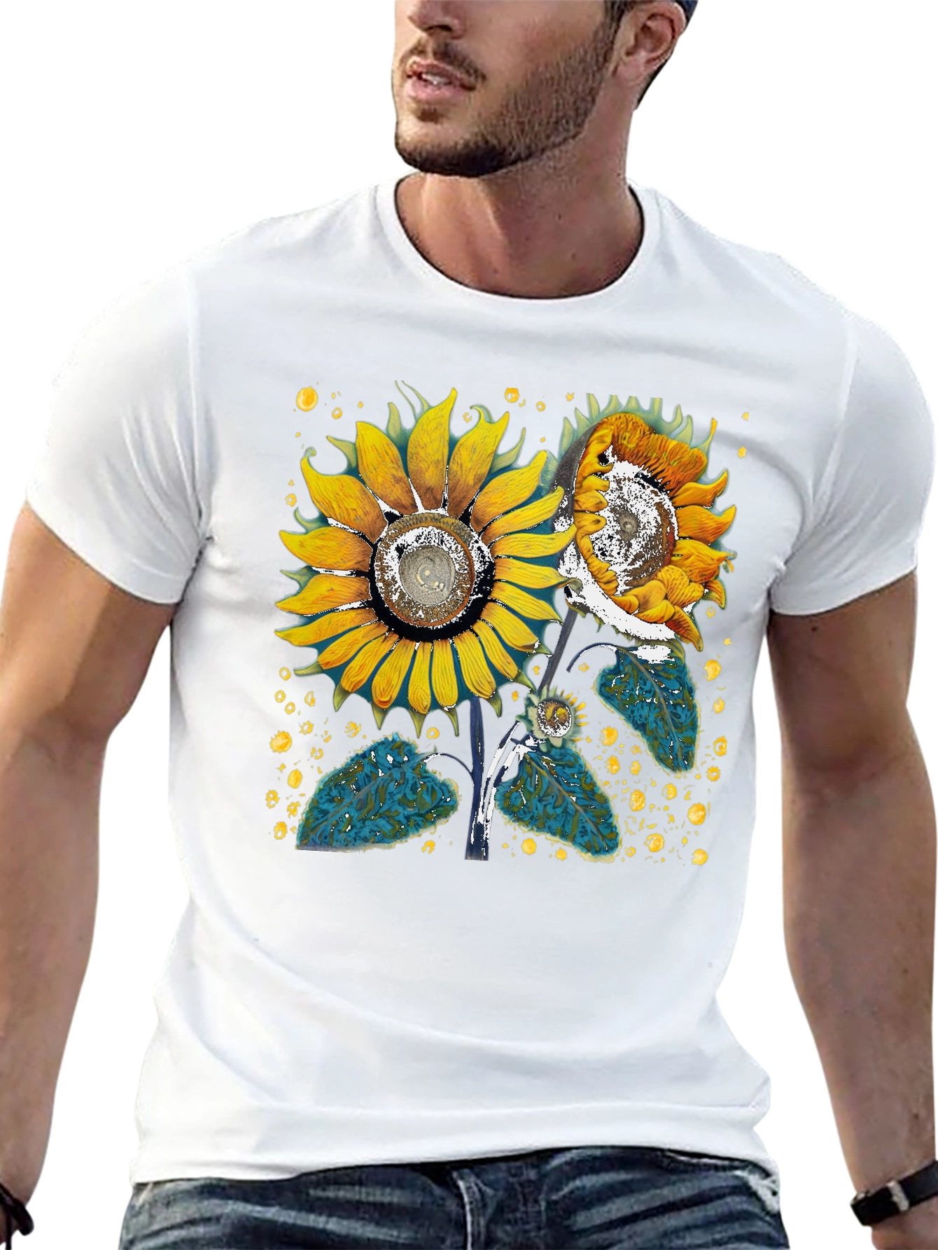 Sunflower Graphic Black T-Shirt
