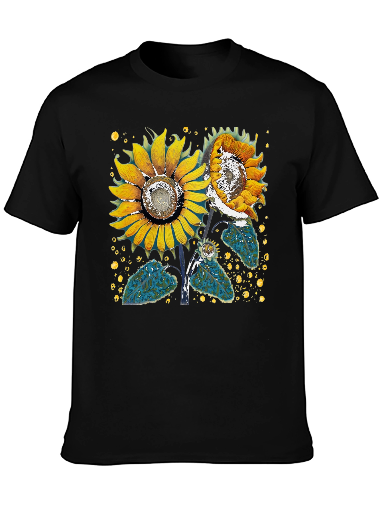 Sunflower Graphic Black T-Shirt