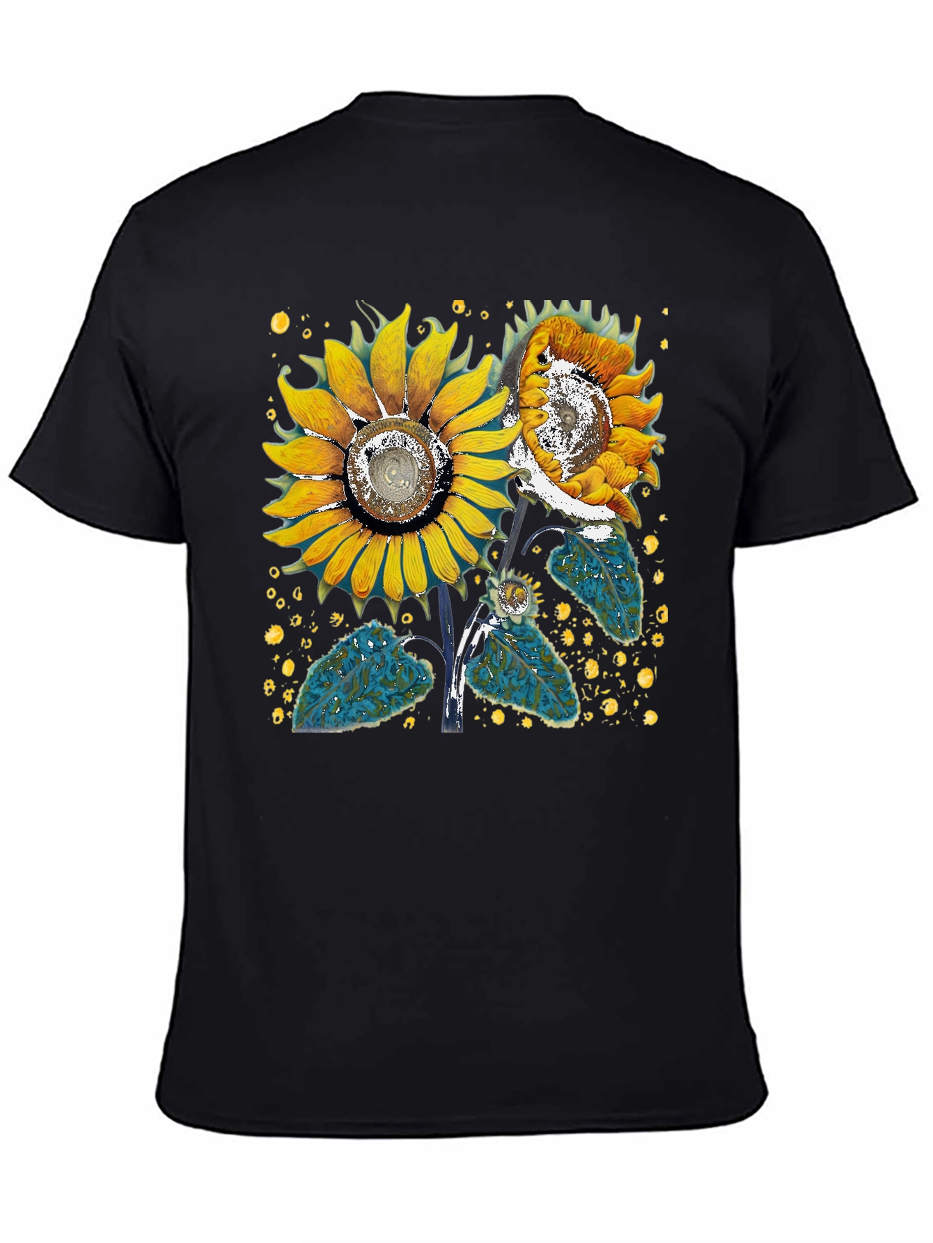 Sunflower Graphic Black T-Shirt