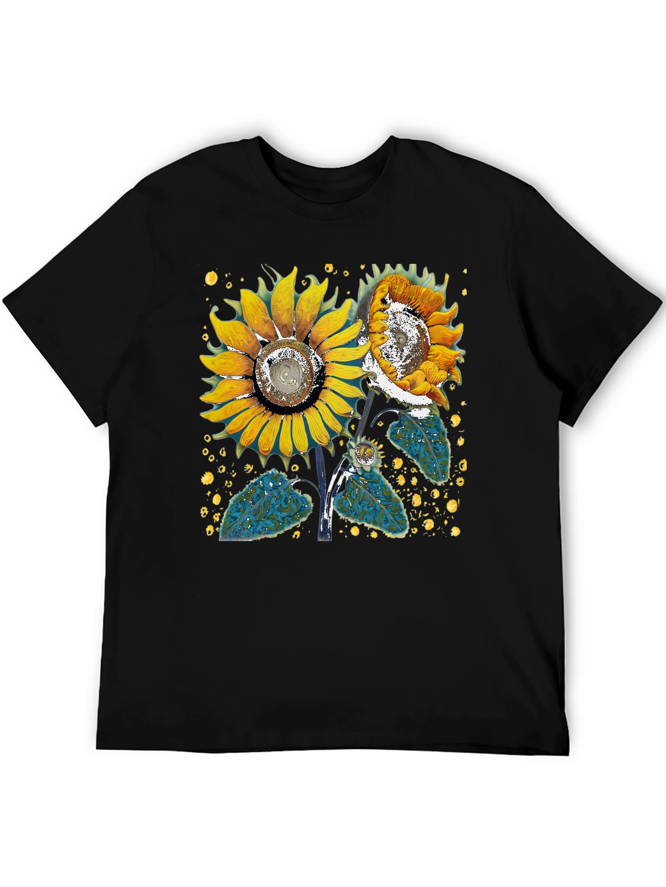 Sunflower Graphic Black T-Shirt