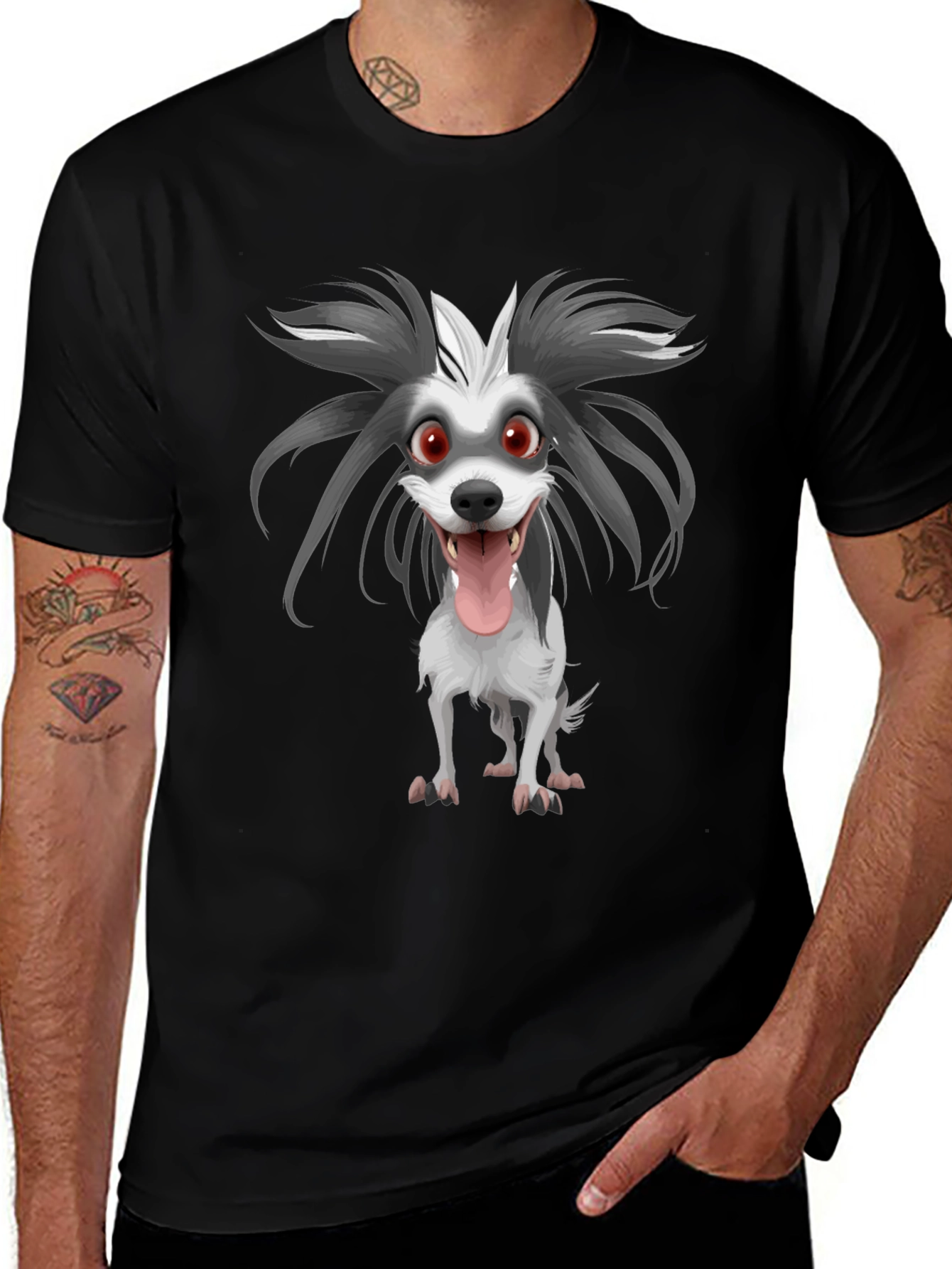 Cartoon Dog Graphic Print Tee
