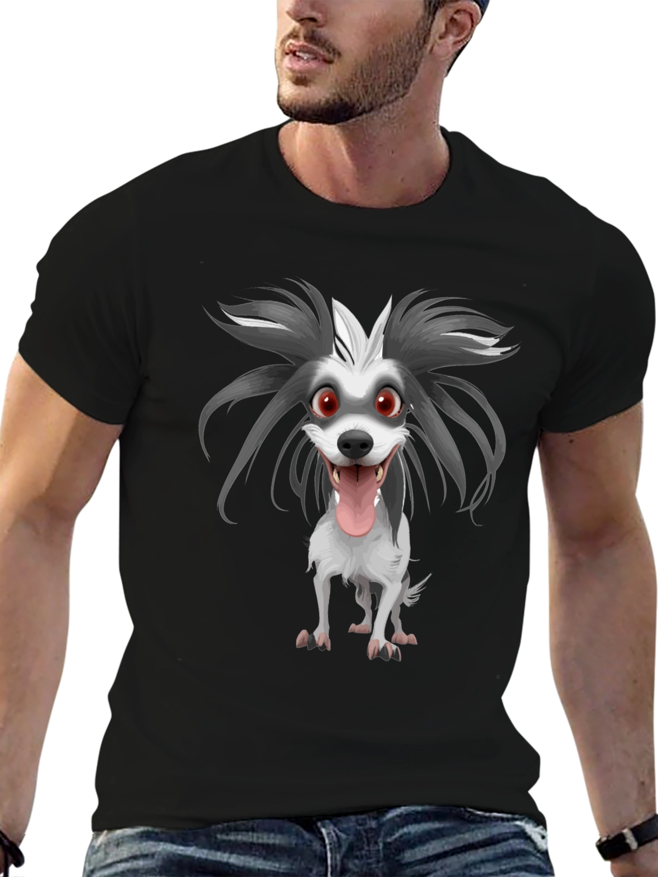 Cartoon Dog Graphic Print Tee