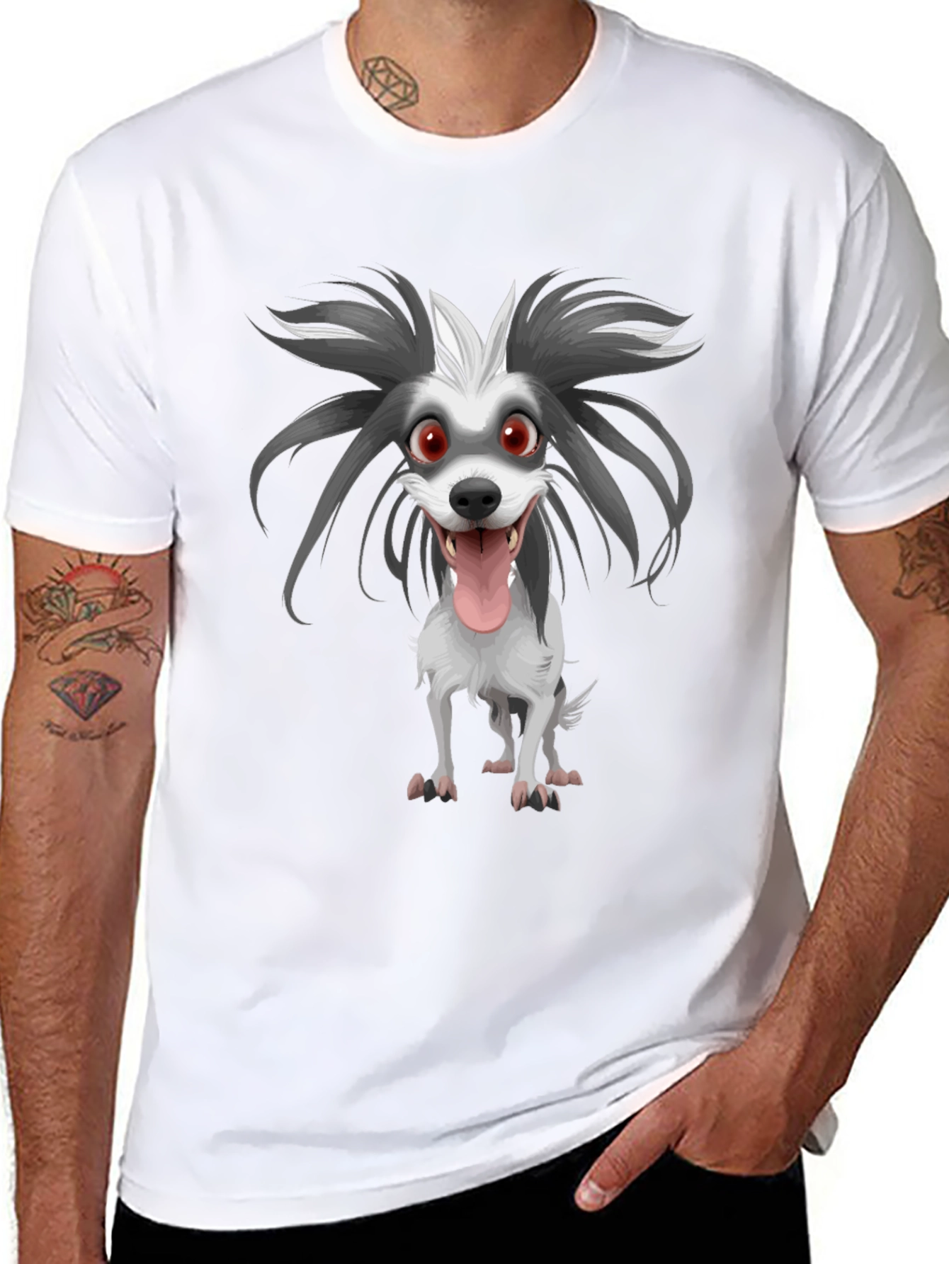 Cartoon Dog Graphic Print Tee