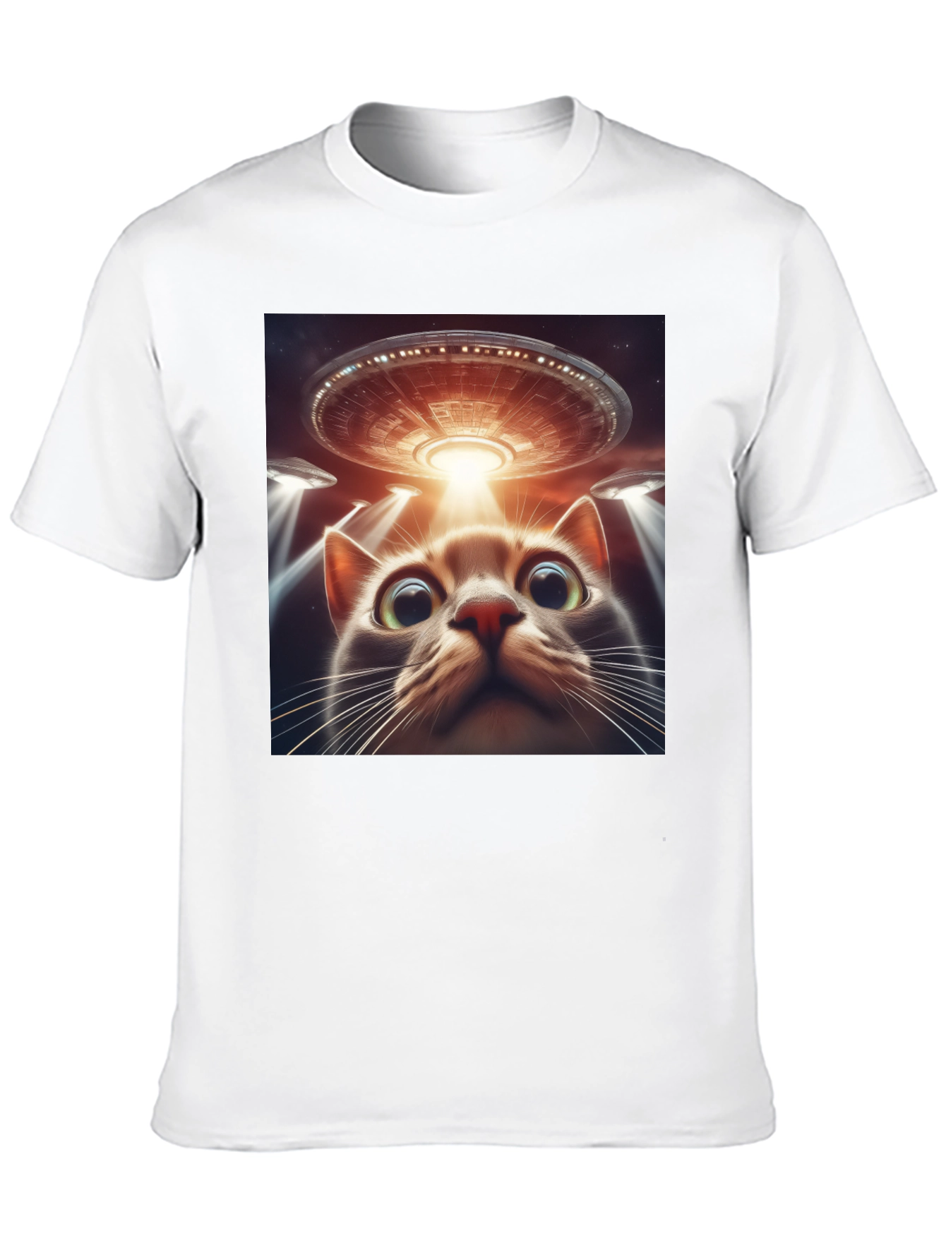 Alien Cat Abduction T-Shirt - Sci-Fi Humor Tee
