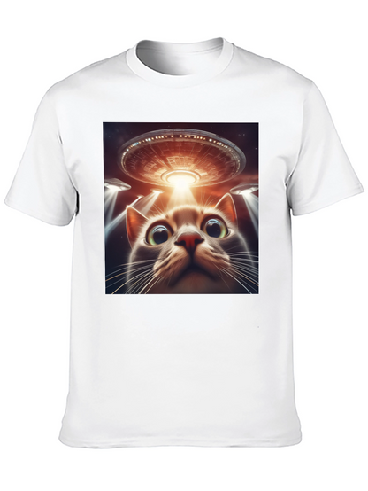 Alien Cat Abduction T-Shirt - Sci-Fi Humor Tee