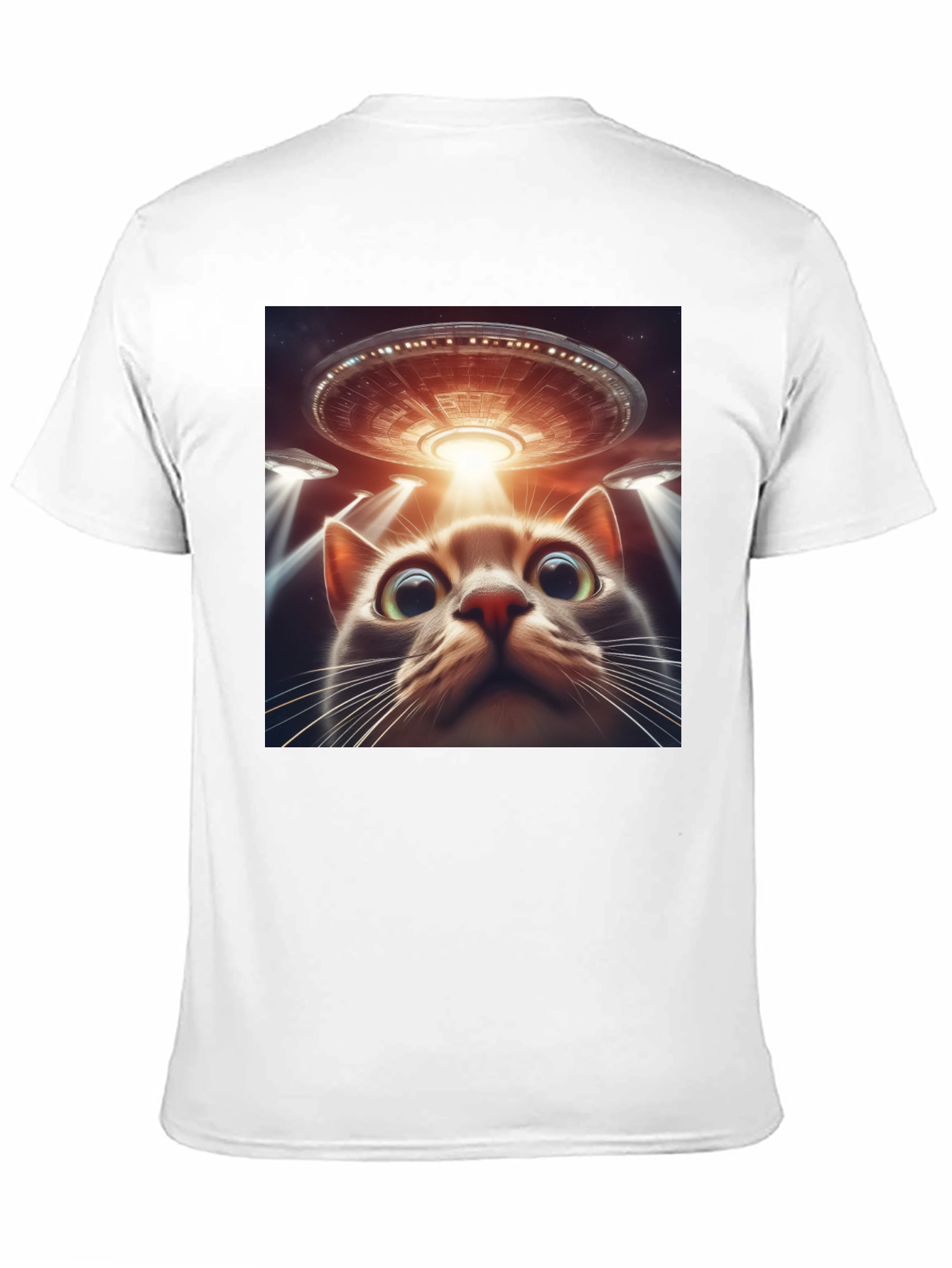Alien Cat Abduction T-Shirt - Sci-Fi Humor Tee
