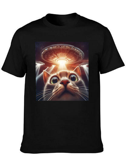 Alien Cat Abduction T-Shirt - Sci-Fi Humor Tee