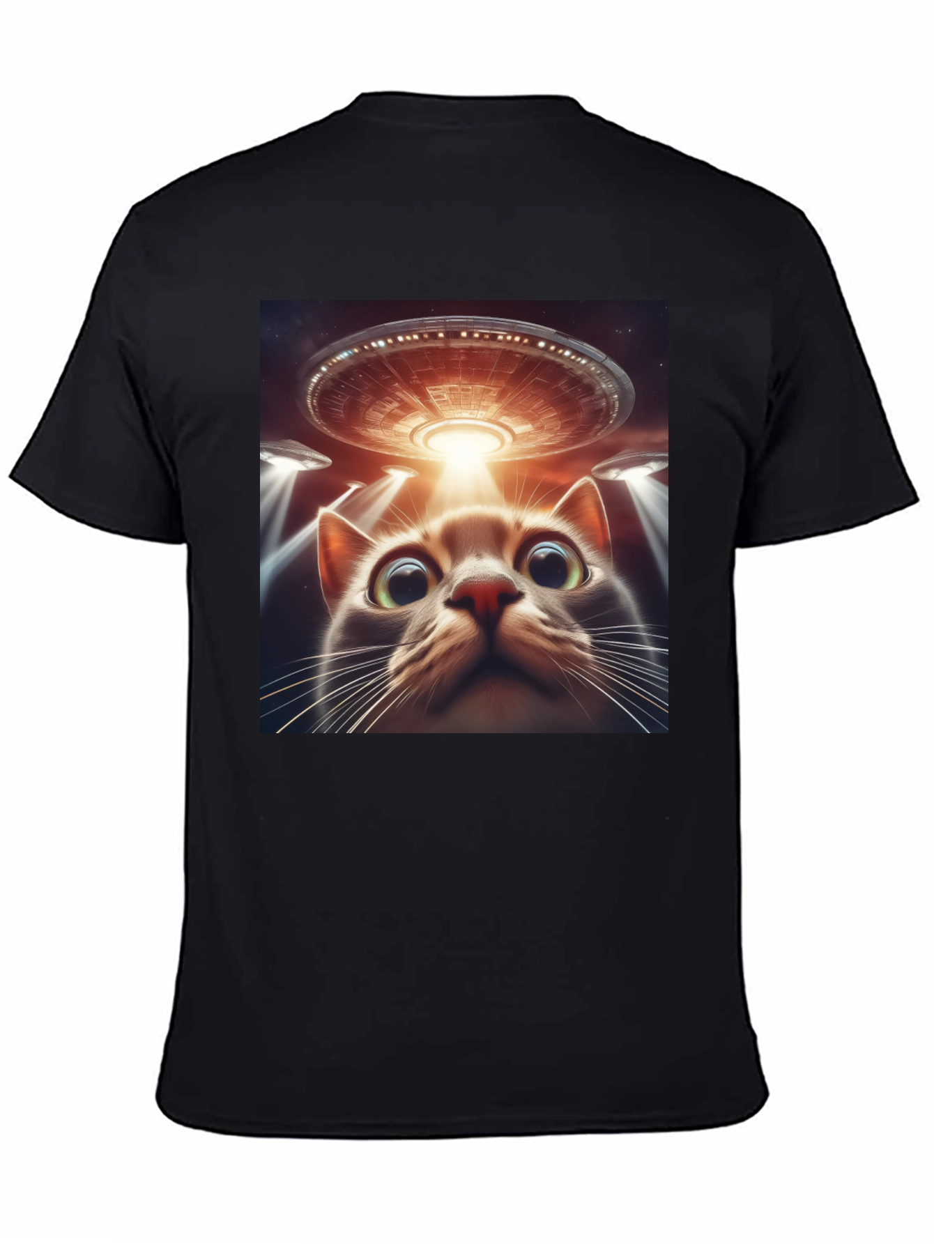 Alien Cat Abduction T-Shirt - Sci-Fi Humor Tee
