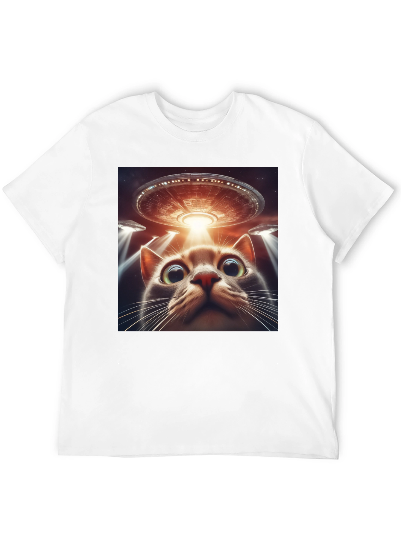 Alien Cat Abduction T-Shirt - Sci-Fi Humor Tee
