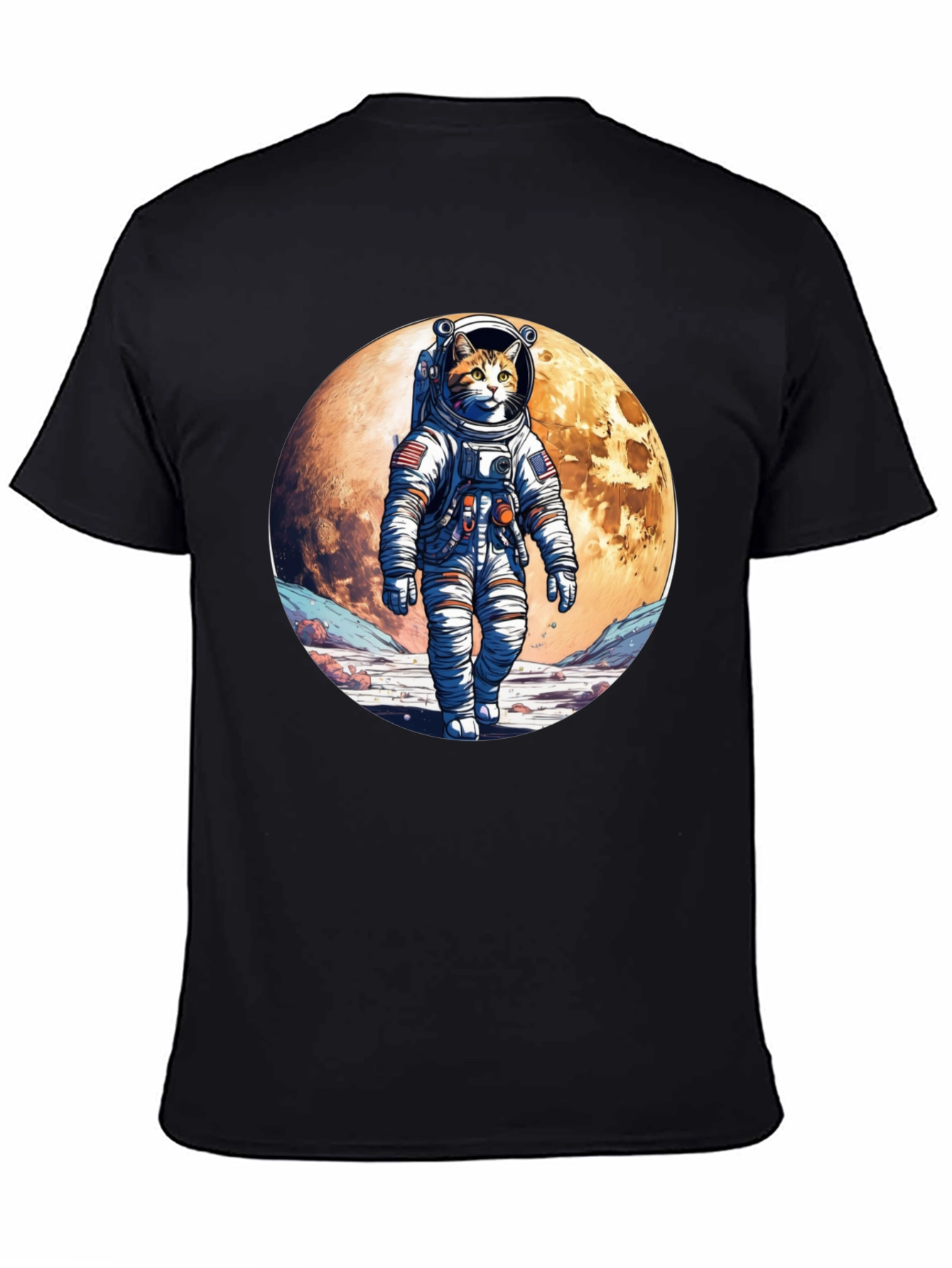 Astronaut Cat Graphic T-Shirt - Space Adventure Tee