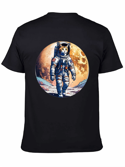 Astronaut Cat Graphic T-Shirt - Space Adventure Tee