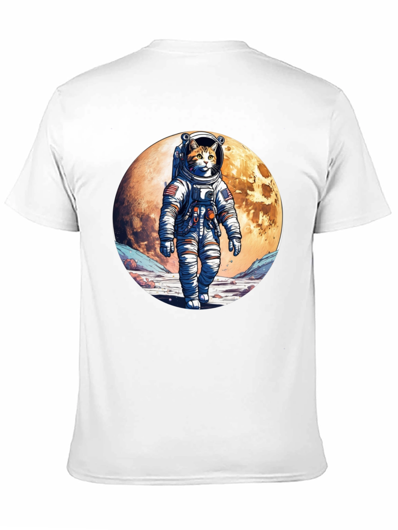 Astronaut Cat Graphic T-Shirt - Space Adventure Tee