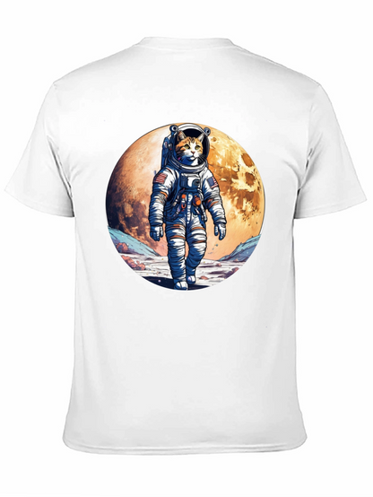 Astronaut Cat Graphic T-Shirt - Space Adventure Tee