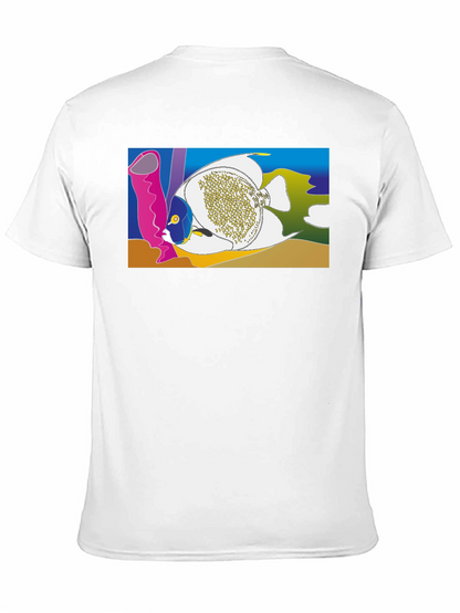 Tropical Fish Graphic T-Shirt - Black Crew Neck Tee