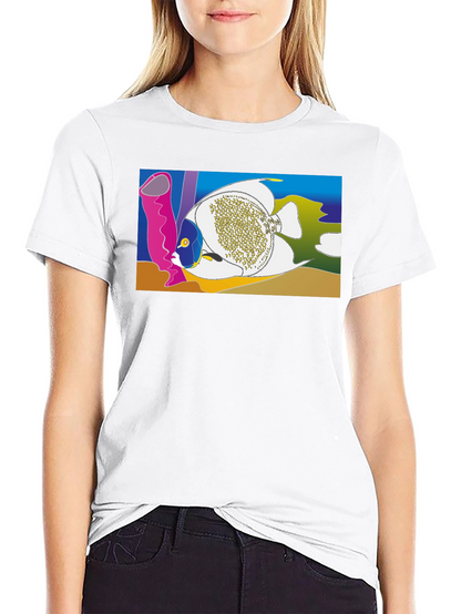 Tropical Fish Graphic T-Shirt - Black Crew Neck Tee
