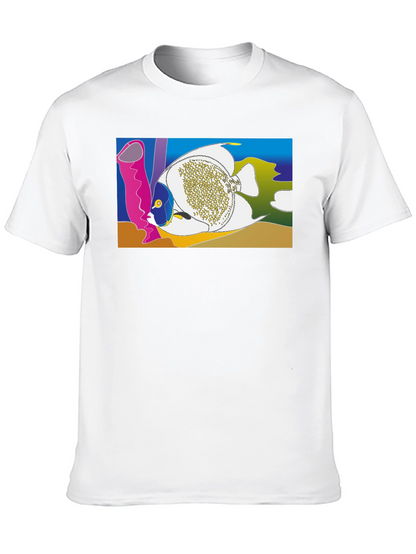 Tropical Fish Graphic T-Shirt - Black Crew Neck Tee