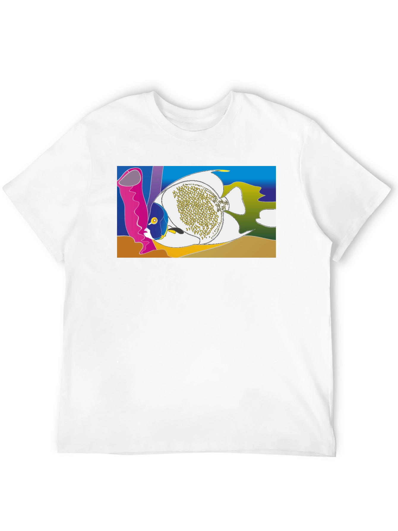 Tropical Fish Graphic T-Shirt - Black Crew Neck Tee