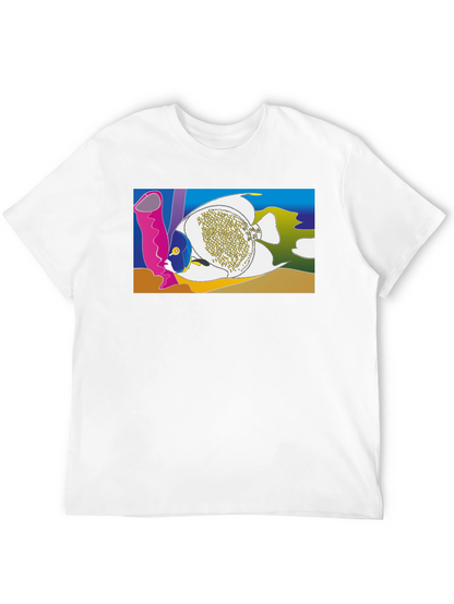 Tropical Fish Graphic T-Shirt - Black Crew Neck Tee