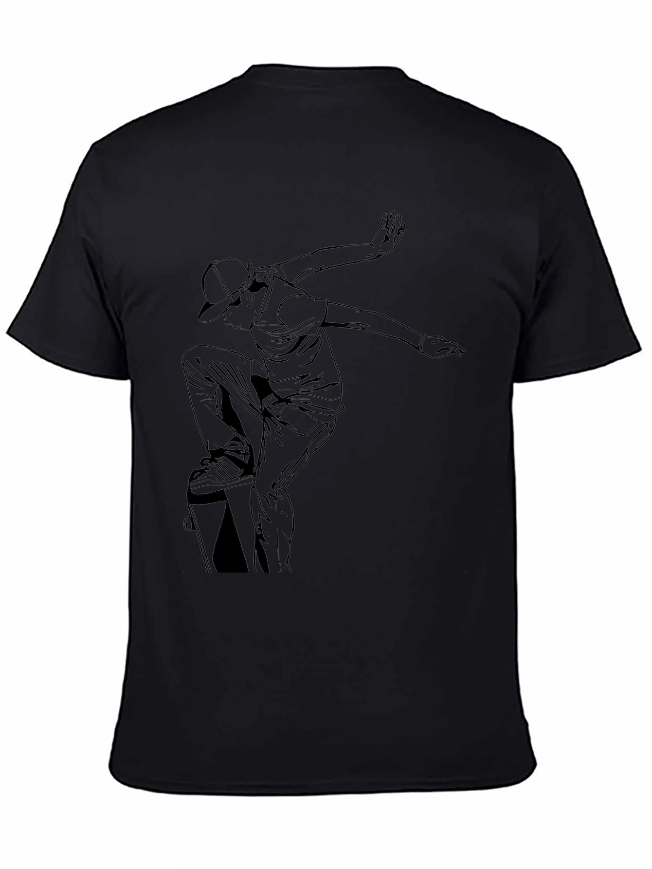 Black Skateboarder Graphic T-Shirt