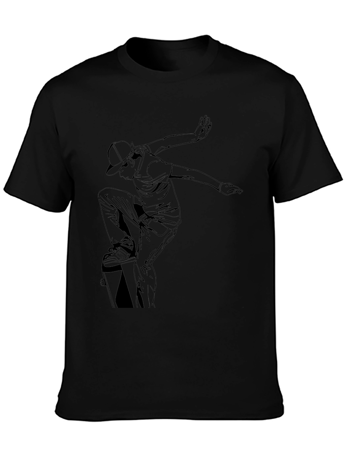 Black Skateboarder Graphic T-Shirt