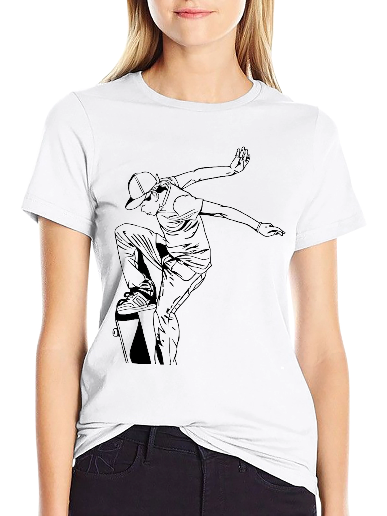 Black Skateboarder Graphic T-Shirt