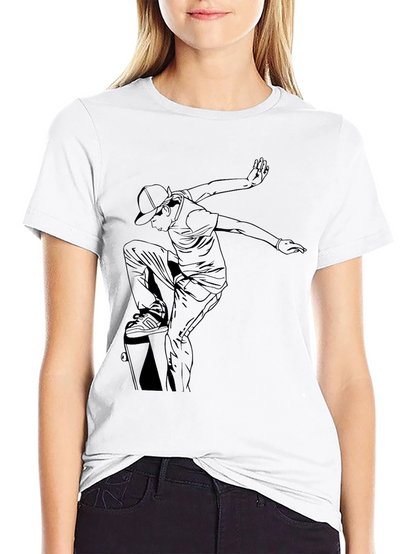 Black Skateboarder Graphic T-Shirt