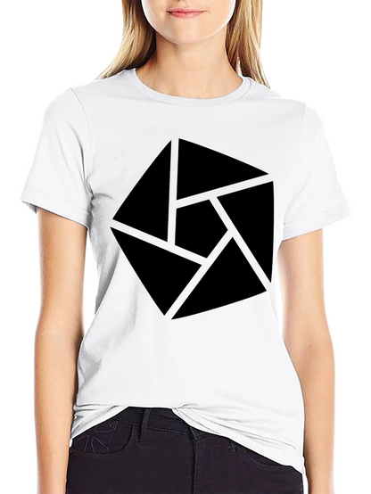 Abstract Graphic Tee - Modern Geometric Design Black Shirt