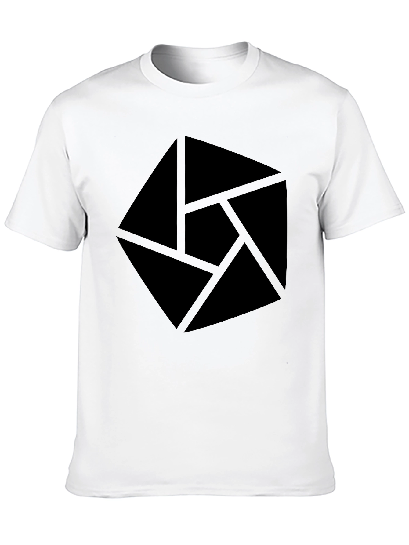 Abstract Graphic Tee - Modern Geometric Design Black Shirt