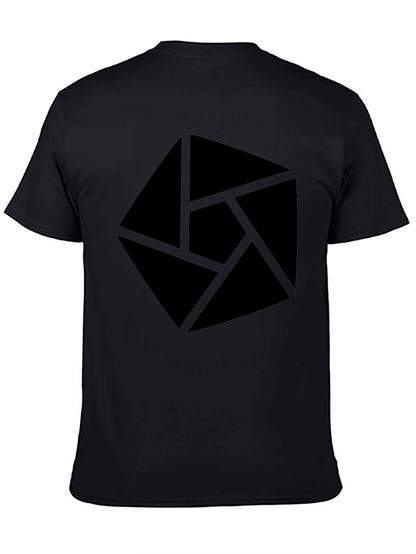 Abstract Graphic Tee - Modern Geometric Design Black Shirt
