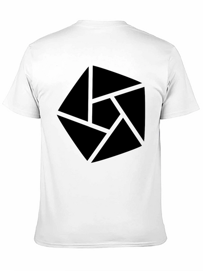 Abstract Graphic Tee - Modern Geometric Design Black Shirt