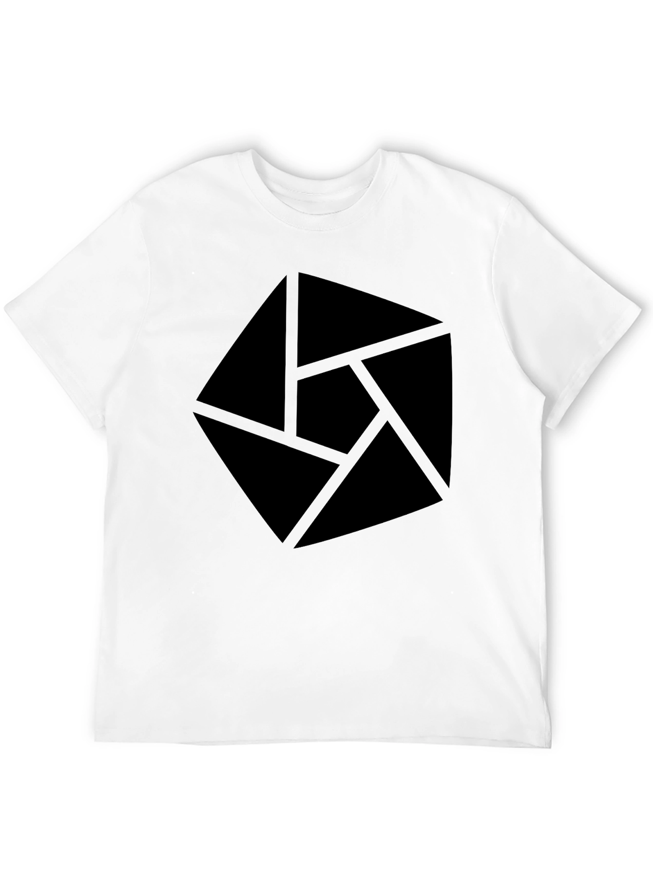 Abstract Graphic Tee - Modern Geometric Design Black Shirt