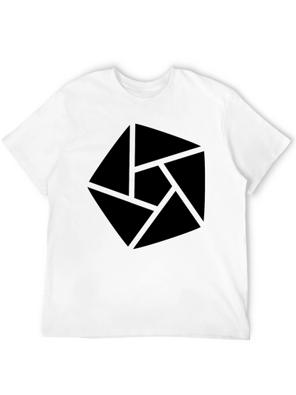Abstract Graphic Tee - Modern Geometric Design Black Shirt